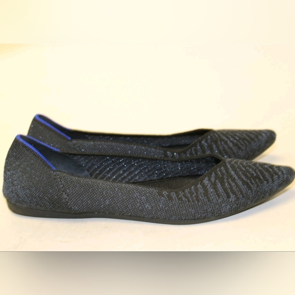 Rothy's Navy Sparkle Ballet Flats The Point Ballet Flats  9 40 HTF! - Picture 4 of 13